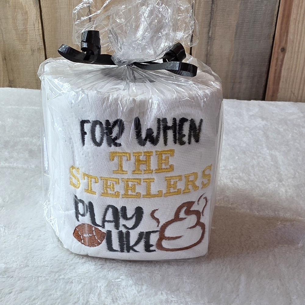 Steelers Football Embroidered  Toilet Paper Roll